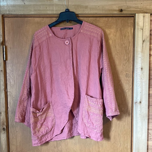 gudruns joden Jackets & Blazers - Gudruns Joden Linen/Cotton Embroidered Jacket